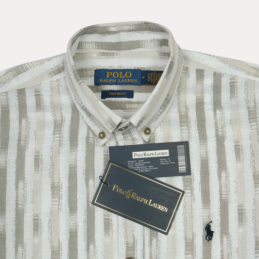 POLO Serene Silver Elegant Fit Long Sleeve Button-Up Shirt