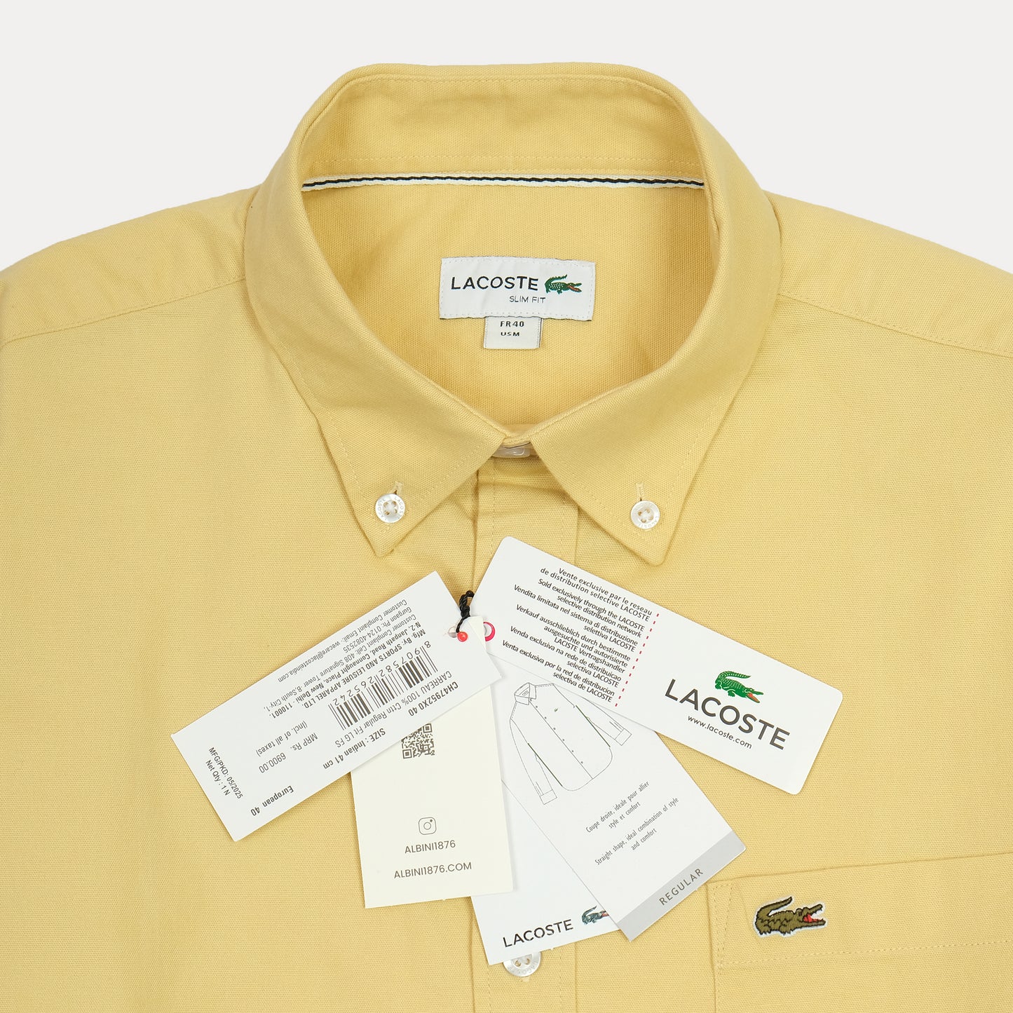 LACOSTE Sunbeam Amber Classic Fit Long Sleeve Button-Down Shirt