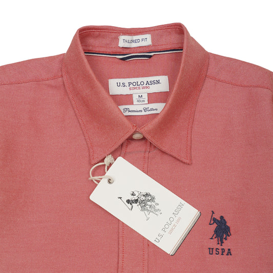 U.S. POLO ASSN. Whimsical Coral Tailored Fit Long Sleeve Shirt