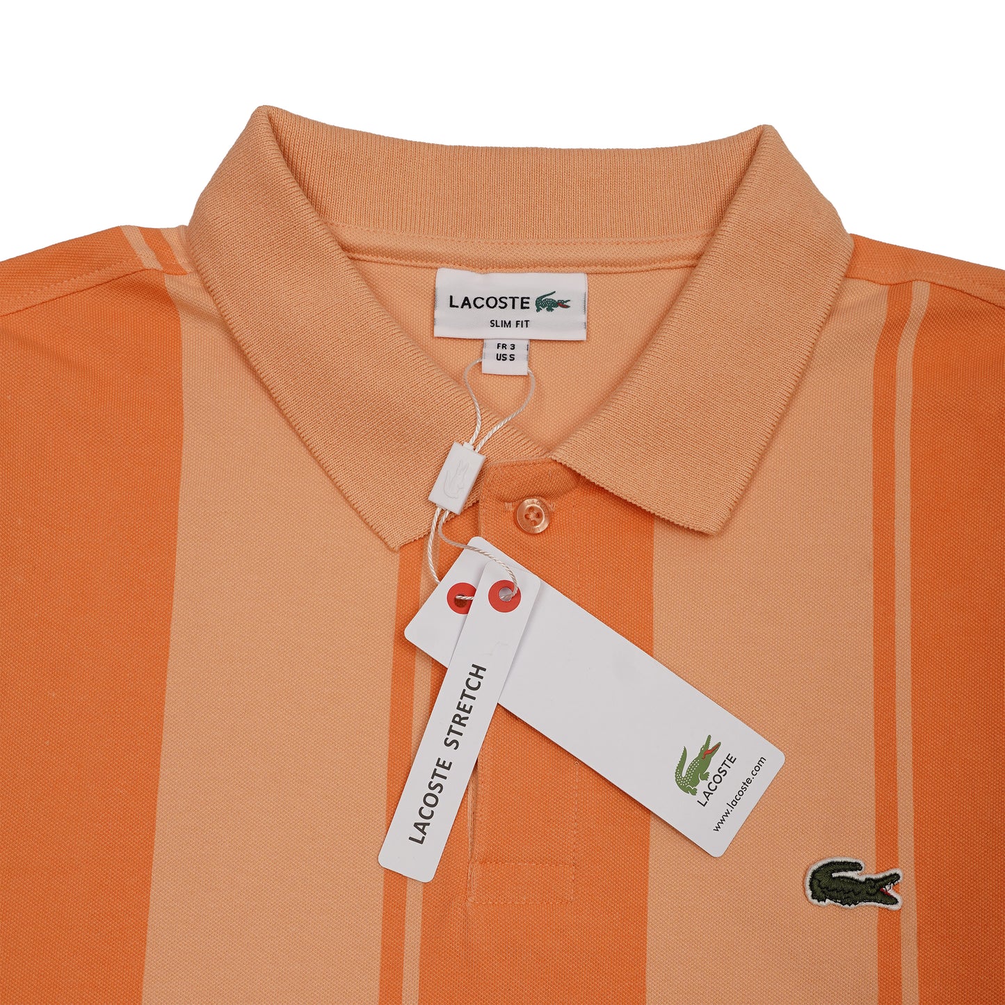 LACOSTE Sunrise Ember Tailored Fit Short Sleeve Piqué Polo Shirt