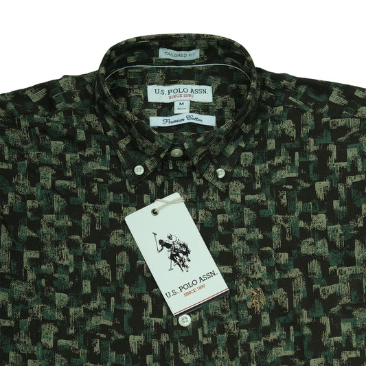 U.S. POLO ASSN. Enchanted Forest Tailored Fit Graphic Print Short Sleeve Shirt