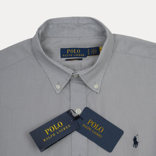 POLO RALPH LAUREN Misty Slate Tailored Fit Long Sleeve Button-Up Shirt