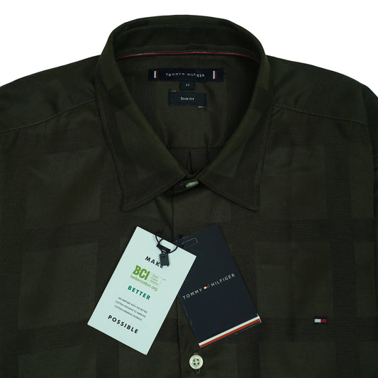 TOMMY HILFIGER Enchanted Forest Luxe Fit Long Sleeve Satin Shirt