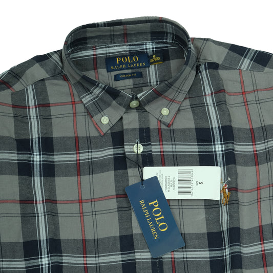 Ralph Lauren Plaid Grey Custom Fit Long Sleeve Shirt