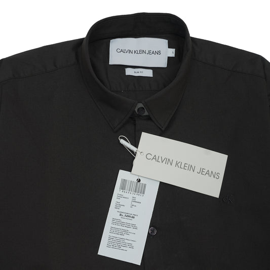 CALVIN KLEIN JEANS Ethereal Onyx Tailored Fit Long Sleeve Button-Up Shirt