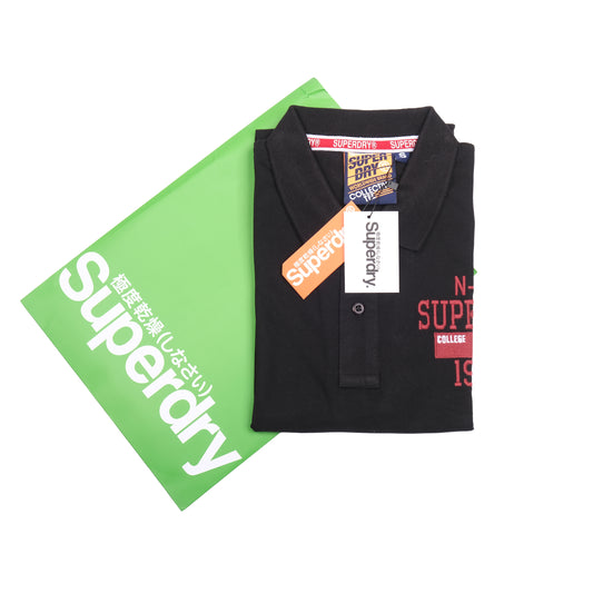 SUPERDRY Classic Black N-Y-C College Athletic Polo Shirt
