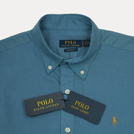POLO RALPH LAUREN Serene Aqua Tailored Fit Long Sleeve Button-Up Shirt