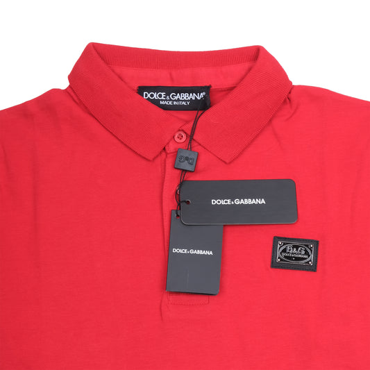 DOLCE&GABBANA Classic Red Cotton Polo Shirt