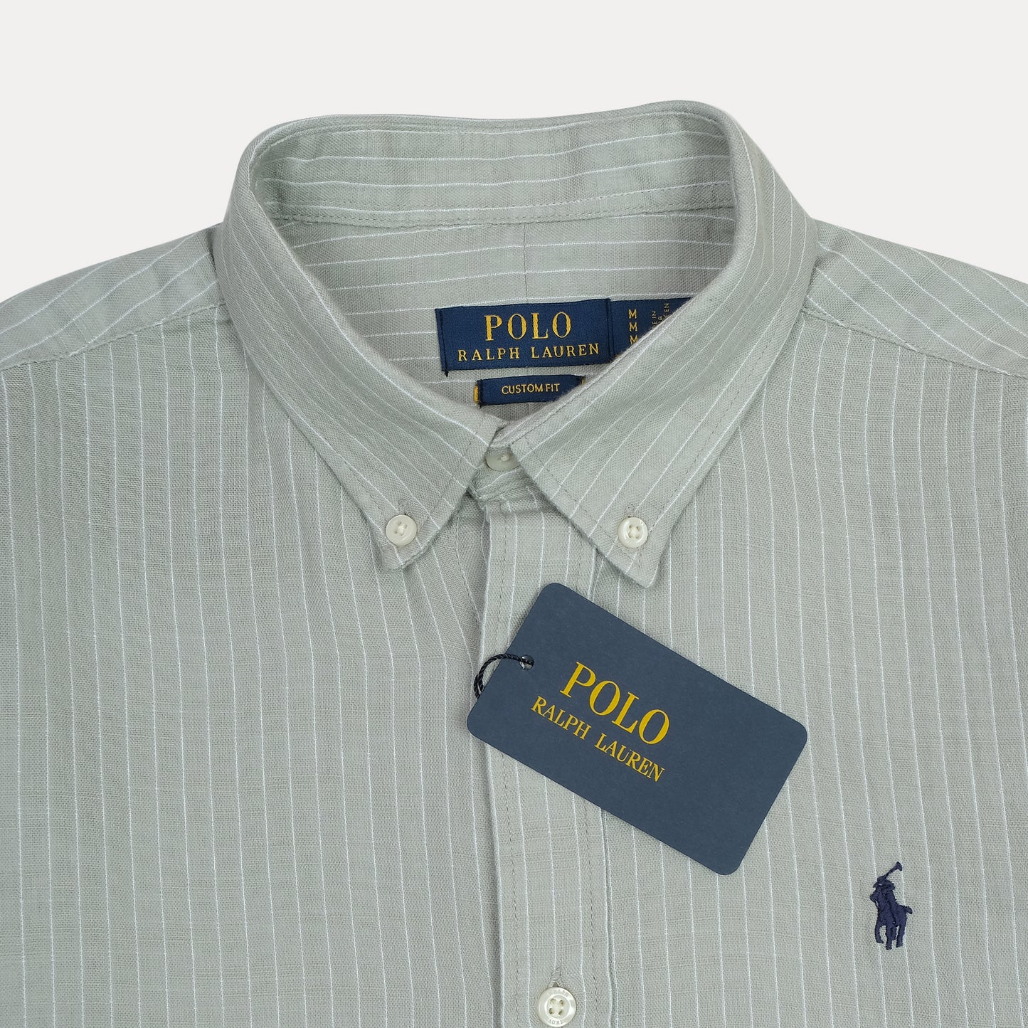 POLO RALPH LAUREN Mystic Fern Tailored Fit Long Sleeve Striped Shirt