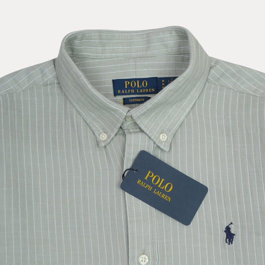 POLO RALPH LAUREN Mystic Fern Tailored Fit Long Sleeve Striped Shirt