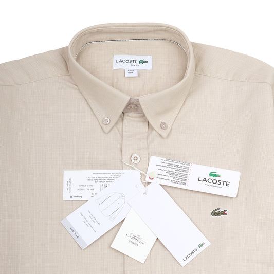 LACOSTE Serene Biscotti Timeless Fit Long Sleeve Button-Down Shirt