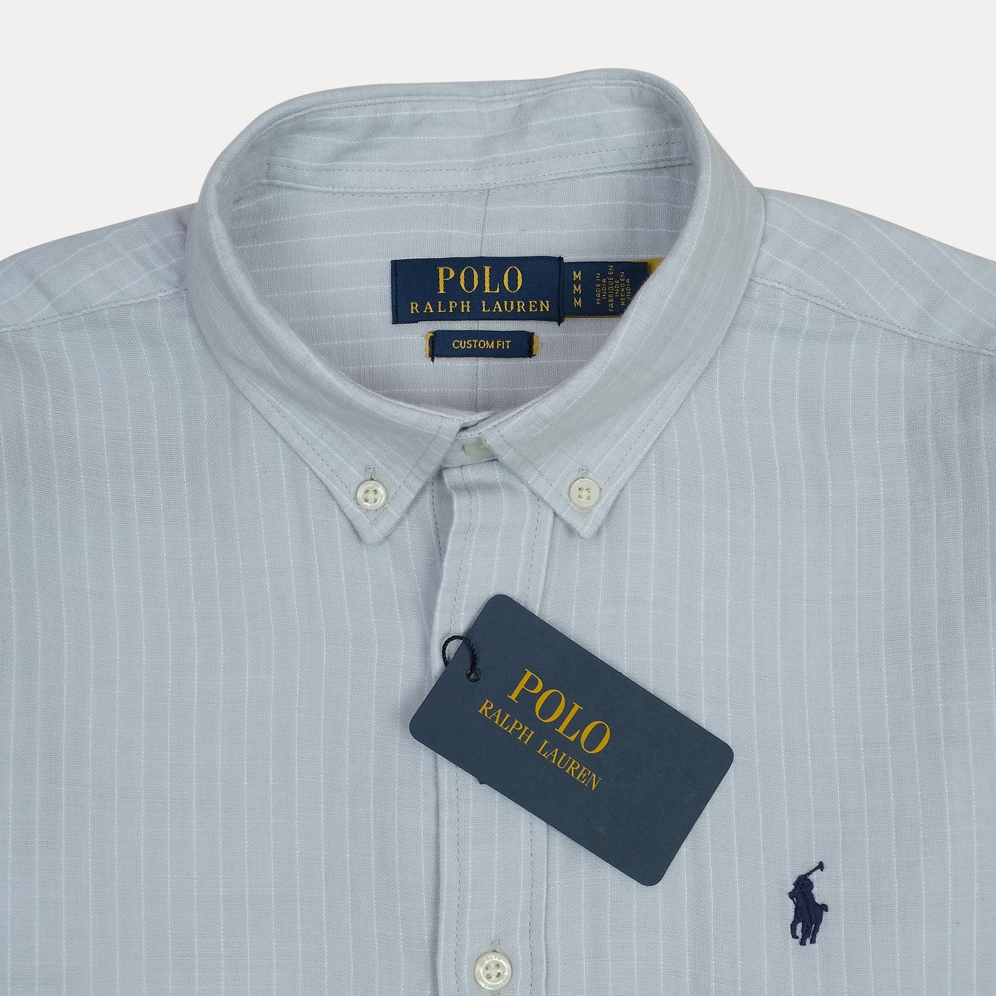 POLO RALPH LAUREN Tranquil Teal Custom Fit Long Sleeve Striped Button-Down Shirt