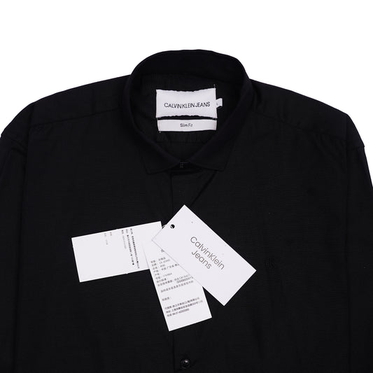 CALVIN KLEIN JEANS Radiant Onyx Tailored Fit Long Sleeve Button-Up Shirt