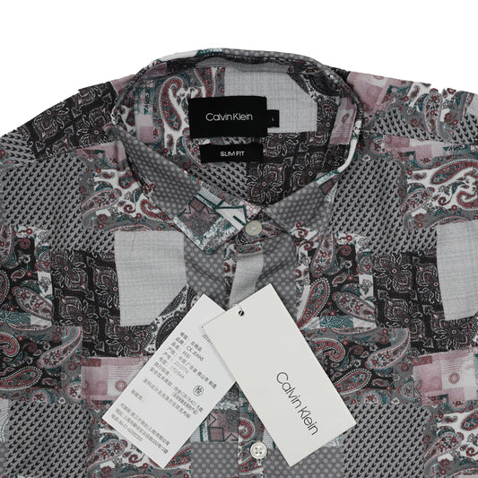 CALVIN KLEIN Prismatic Quartz Ember Slim Fit Long Sleeve Shirt