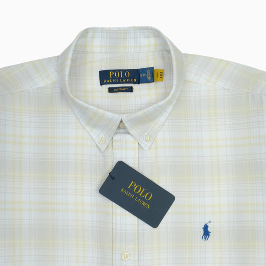 POLO Ralph Lauren Custom Fit Plaid Shirt in Soft Yellow