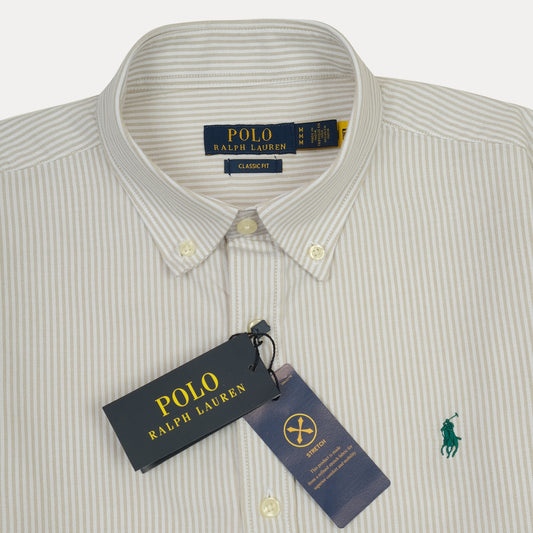 POLO RALPH LAUREN Enchanted Mint Classic Fit Long Sleeve Striped Shirt