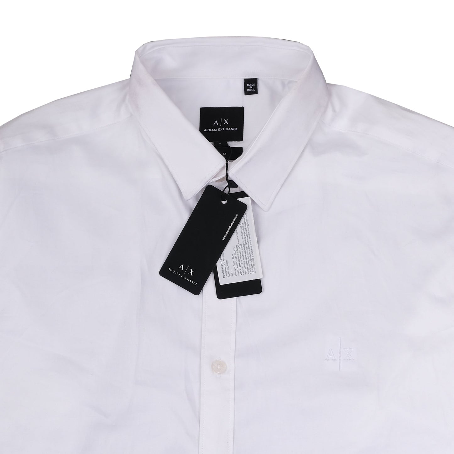 ARMANI EXCHANGE White Classic Long Sleeve Slim Fit Shirt