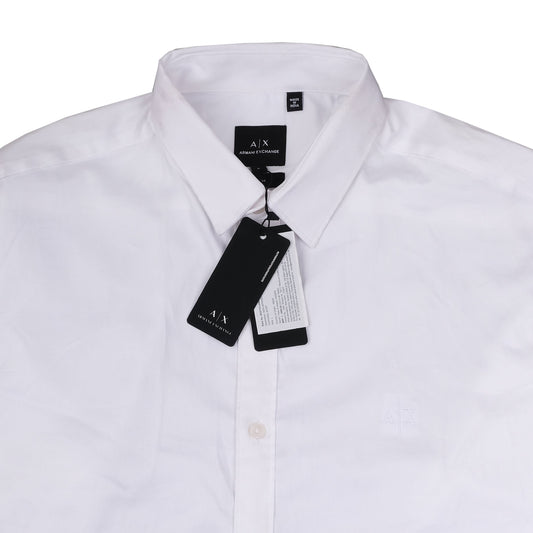 ARMANI EXCHANGE White Classic Long Sleeve Slim Fit Shirt