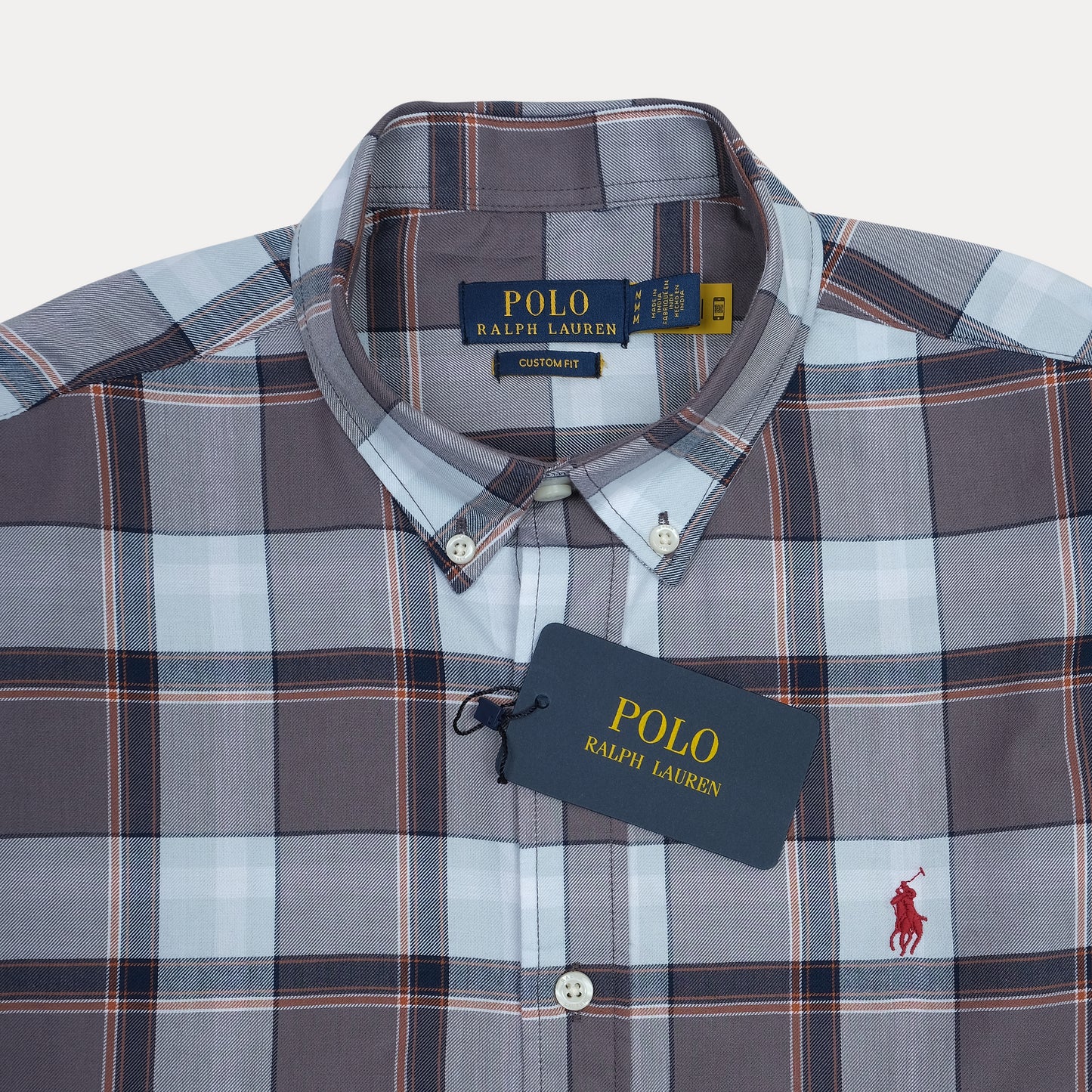 POLO RALPH LAUREN Tranquil Ash Custom Fit Long Sleeve Checked Shirt