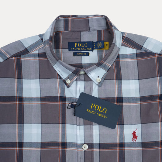POLO RALPH LAUREN Tranquil Ash Custom Fit Long Sleeve Checked Shirt