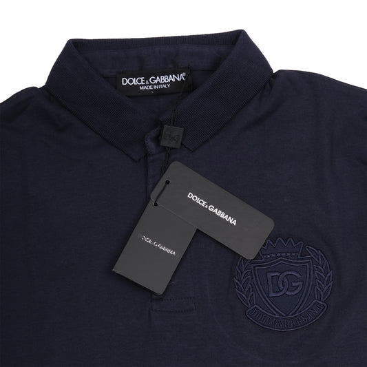 DOLCE&GABBANA Navy Classic Logo Polo Shirt