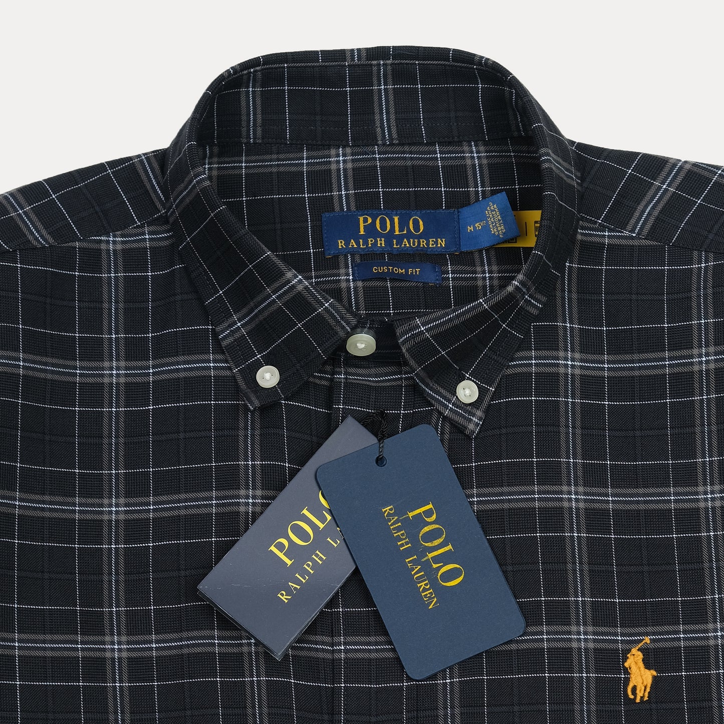 POLO RALPH LAUREN Starlit Onyx Custom Fit Long Sleeve Plaid Shirt
