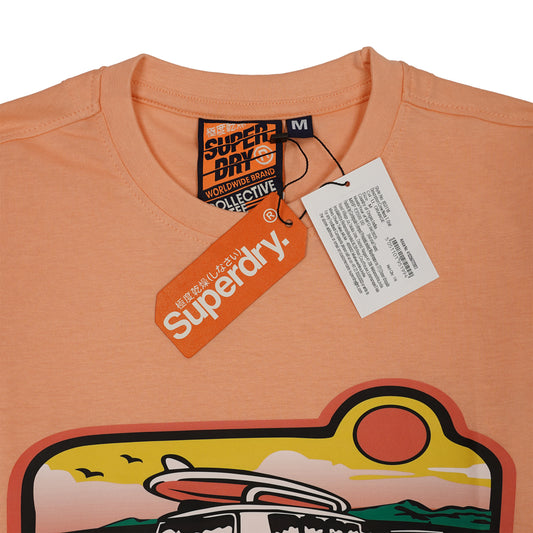 SUPERDRY Radiant Peach Easy Fit Short Sleeve Graphic T-Shirt