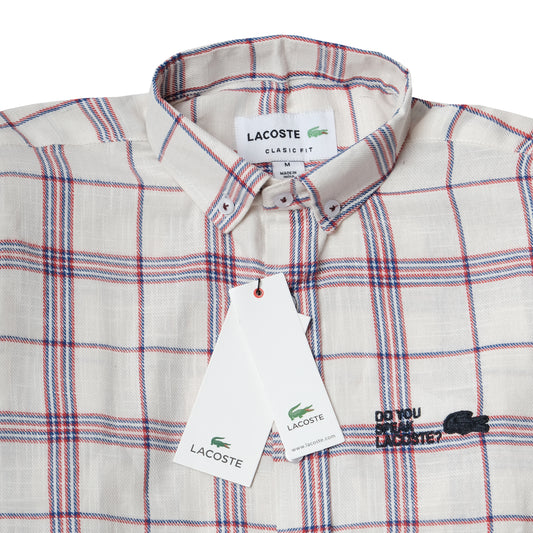 LACOSTE Sandstone Check Classic Fit Long Sleeve Shirt