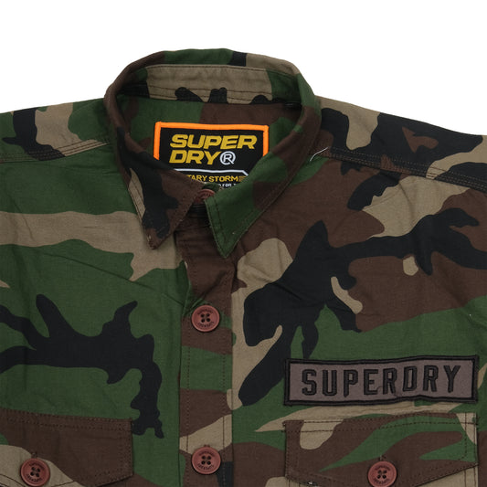 SUPERDRY Enchanted Olive Slim Fit Long Sleeve Shirt