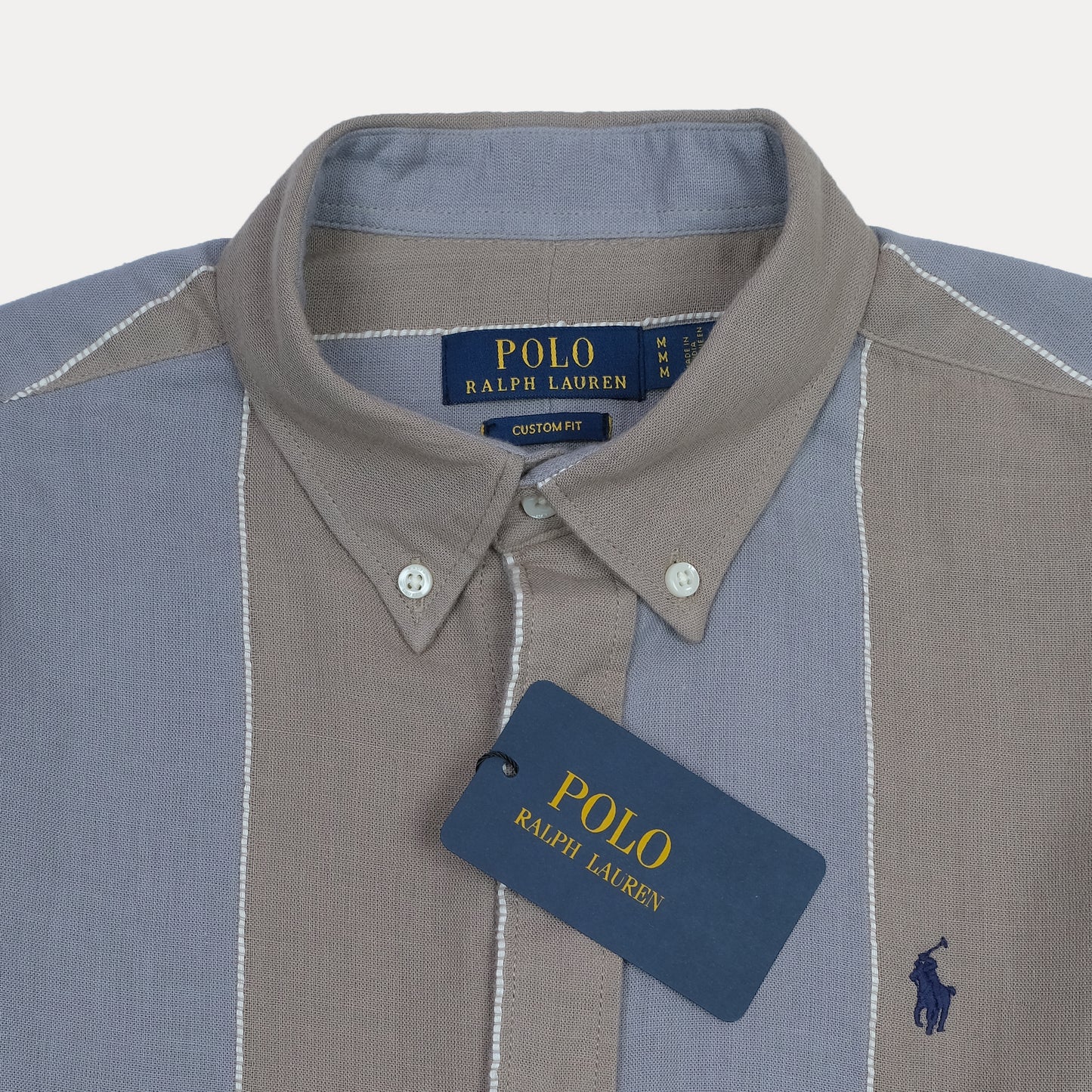 POLO RALPH LAUREN Tranquil Ash Tailored Fit Long Sleeve Striped Shirt