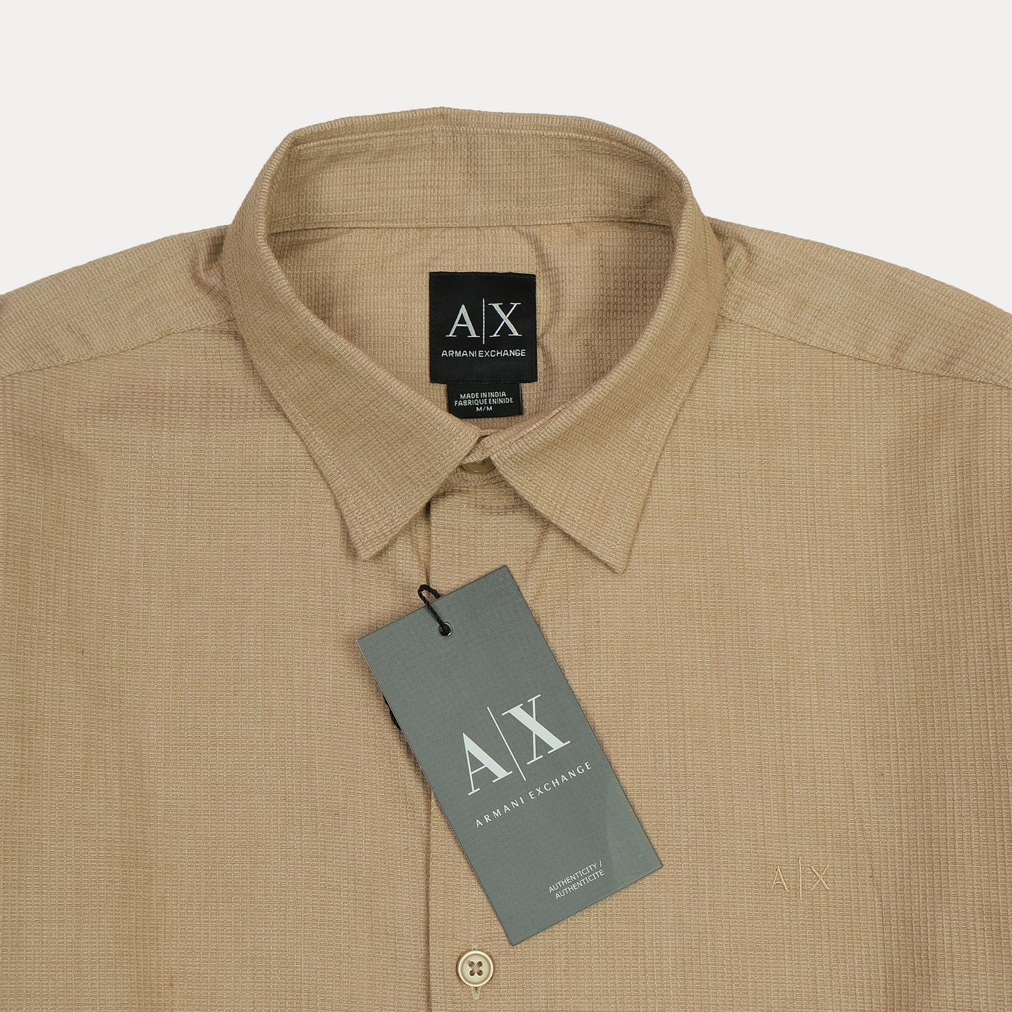 ARMANI EXCHANGE Sandstone Whisper Slim Fit Long Sleeve Textured Button-Up Shirt