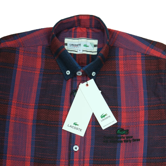 LACOSTE Crimson Twilight Slim Fit Long Sleeve Button-Up Shirt