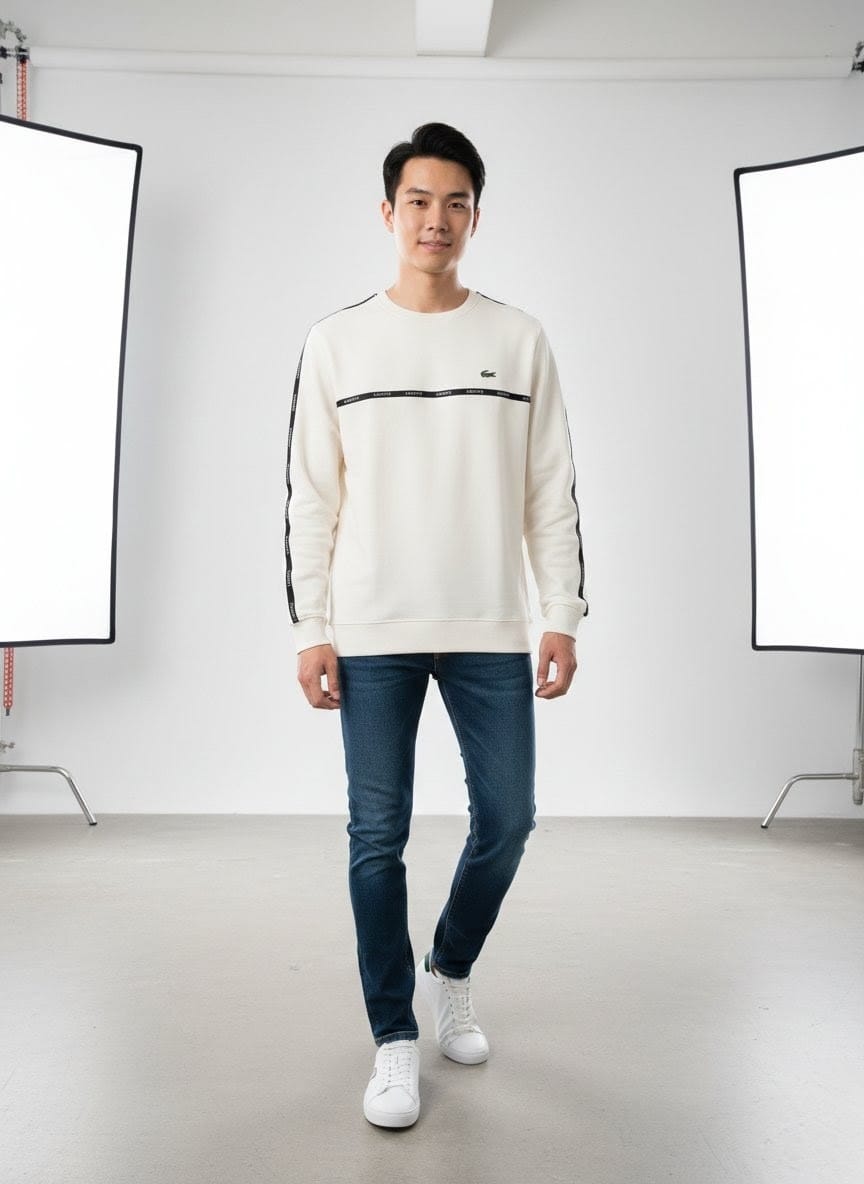Lacoste Classic Stripe Crewneck Sweatshirt
