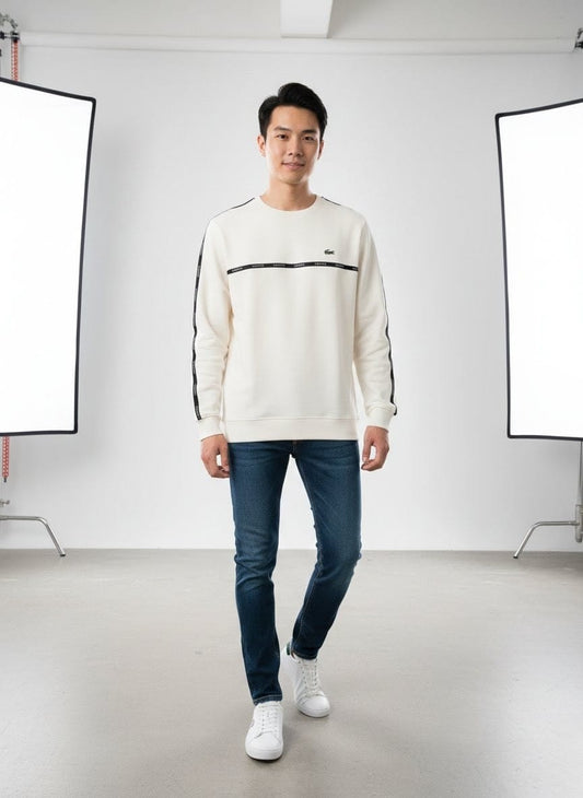 Lacoste Classic Stripe Crewneck Sweatshirt