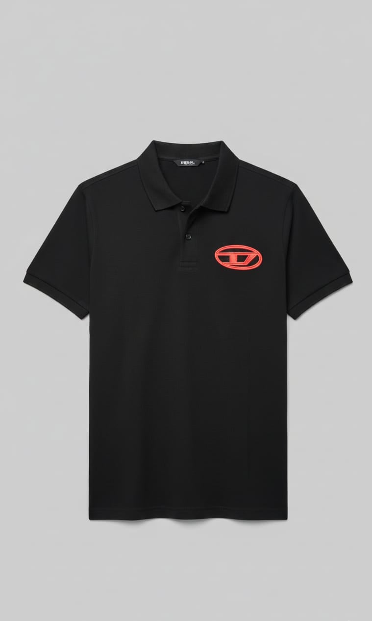 TIGER Charcoal Ember Tailored Fit Short Sleeve Piqué Polo Shirt