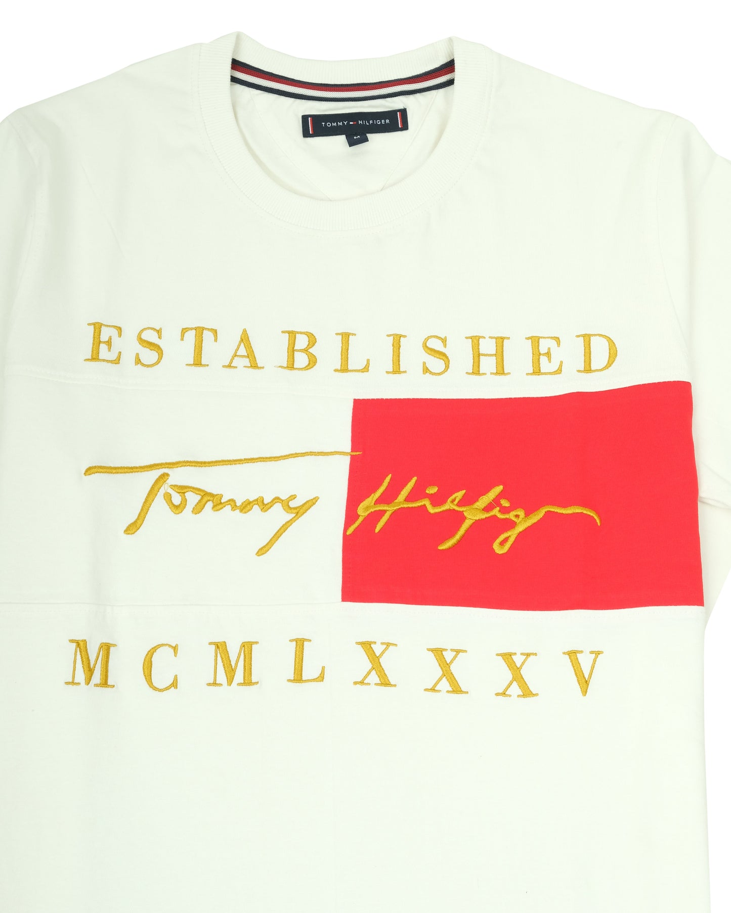 TOMMY HILFIGER White Red Established Signature Graphic T-shirt
