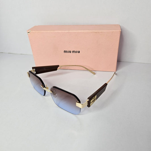 MIU MIU Enchanted Amethyst Oversized Gradient Sunglasses with Luxe Gold Accents