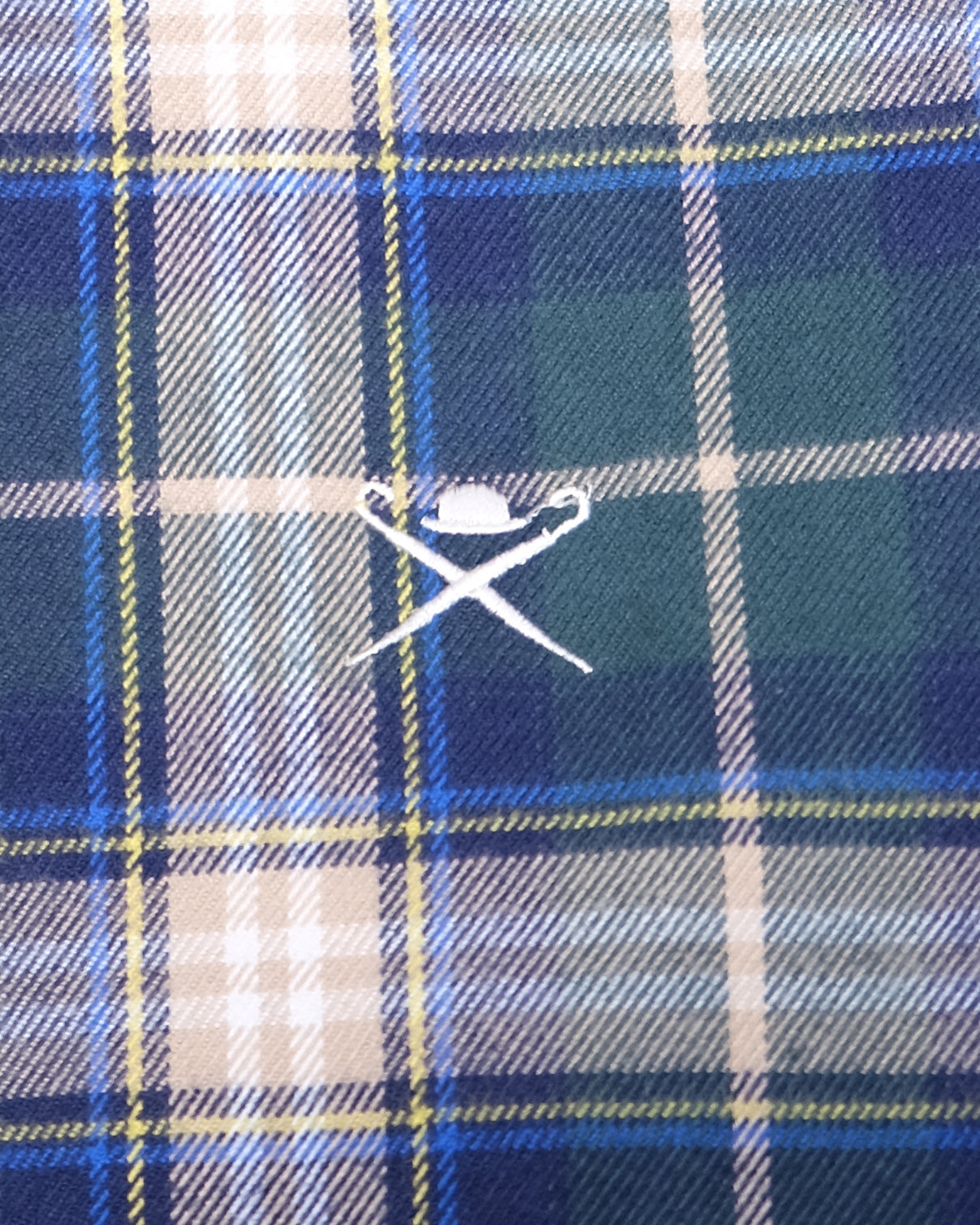 HACKETT LONDON Navy Green Slim Fit Tartan Check Button-Down Shirt