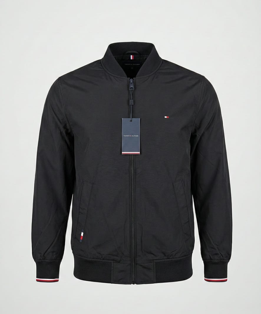 Tommy Hilfiger Men's Classic Black Bomber Jacket