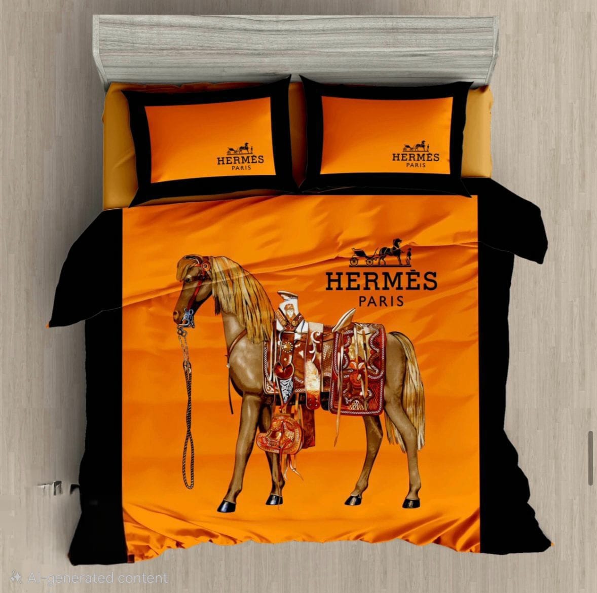 HERMÈS Radiant Sunset Majestic Equestrian King Size Bedding Set