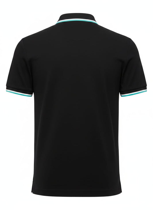 BOSS Onyx Sapphire Tailored Fit Short Sleeve Piqué Polo Shirt