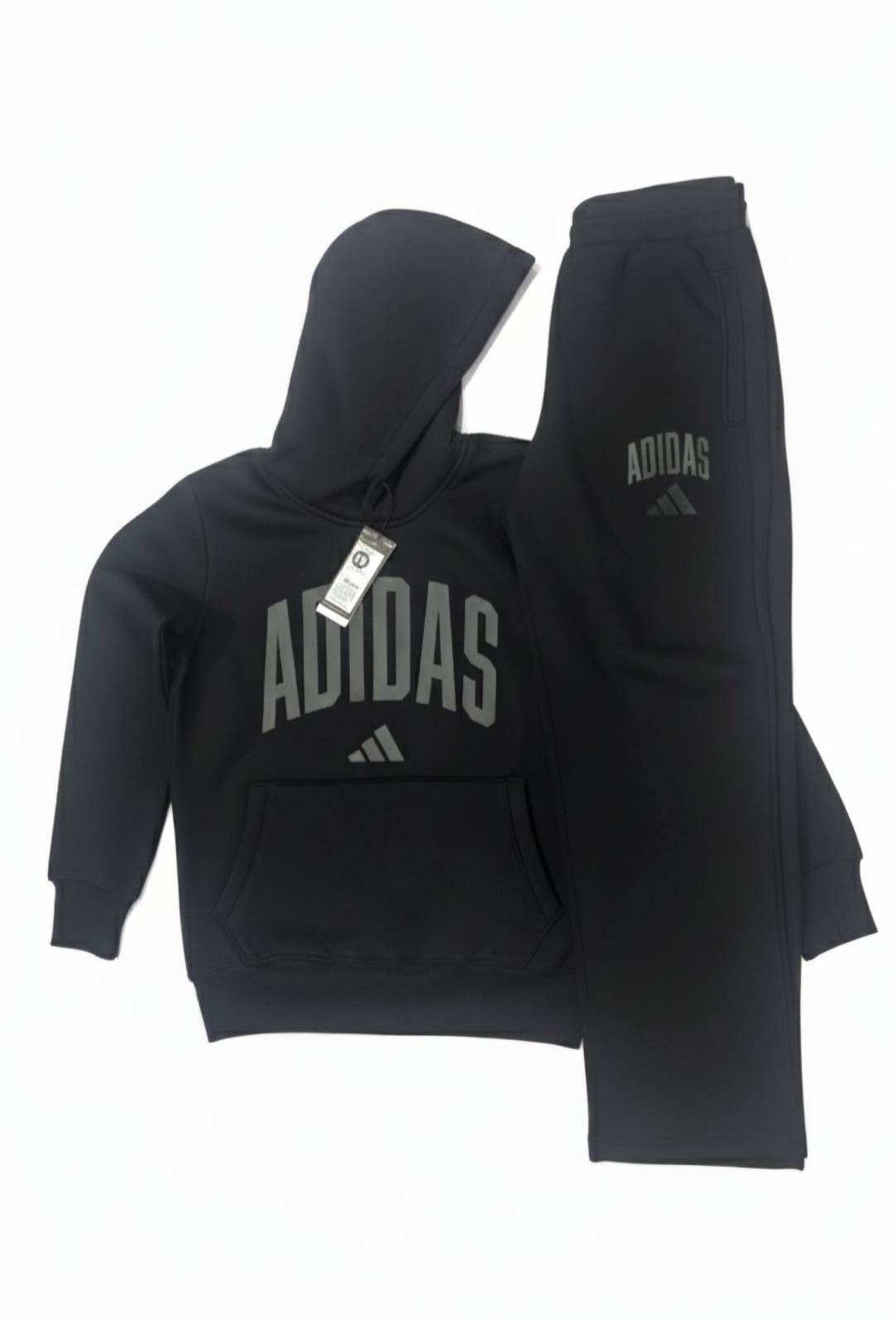 ADIDAS Essentials Black Hoodie and Jogger Set