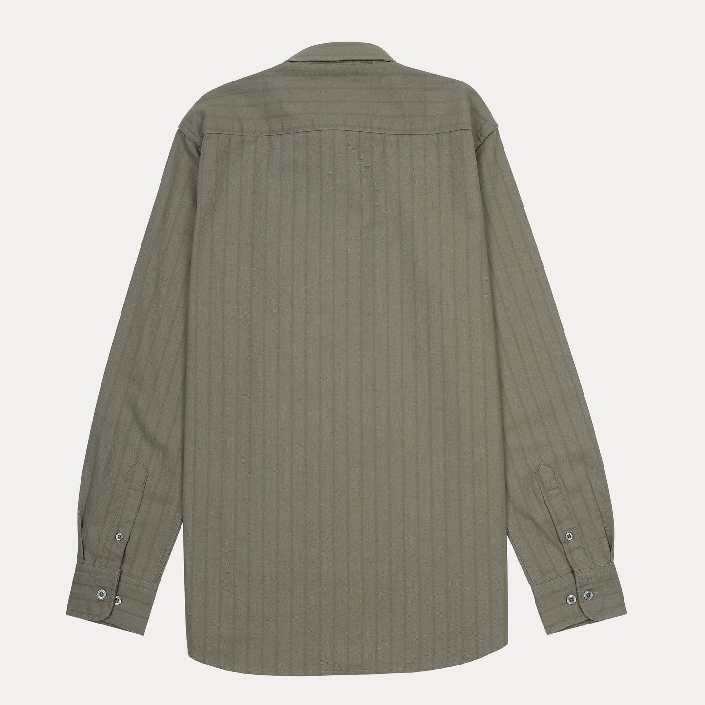 LACOSTE Mystic Olive Tailored Fit Long Sleeve Striped Shirt