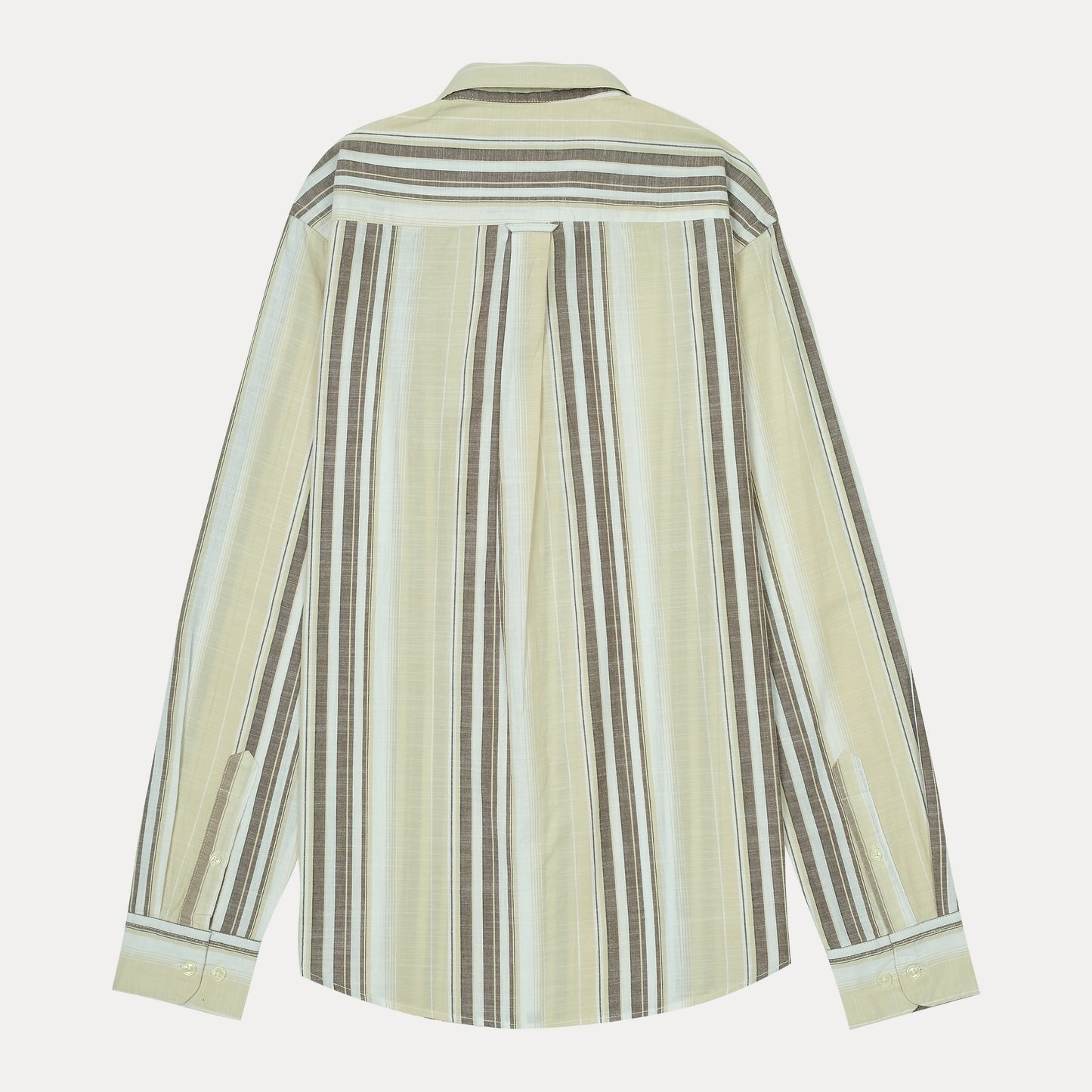 TOMMY HILFIGER Sandstone Silk-Smooth Tailored Fit Long Sleeve Striped Shirt