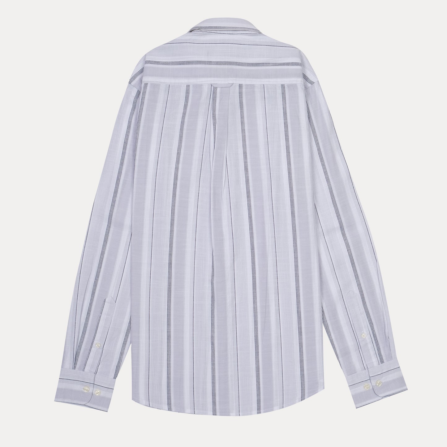 TOMMY HILFIGER Ethereal Silver Tailored Fit Striped Button-Up Shirt