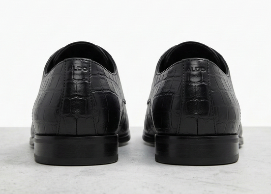 ALDO Obsidian Velvet Sleek Fit Croc-Embossed Leather Dress Shoes