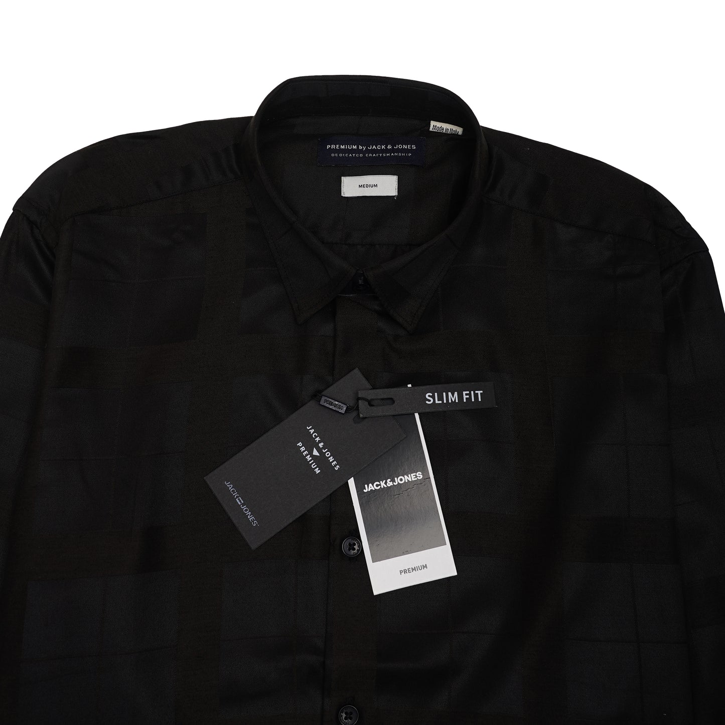 JACK & JONES Opulent Onyx Whisper Slim Fit Long Sleeve Shirt