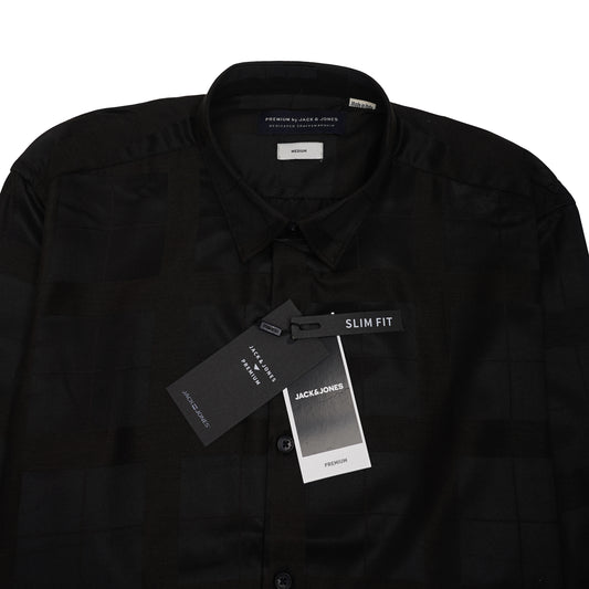 JACK & JONES Opulent Onyx Whisper Slim Fit Long Sleeve Shirt