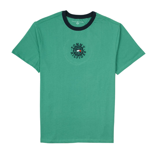 Tommy Hilfiger Green Graphic Printed Round Neck T-shirt
