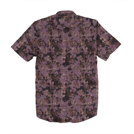 ZARA Floral Print Mauve Short Sleeve Shirt